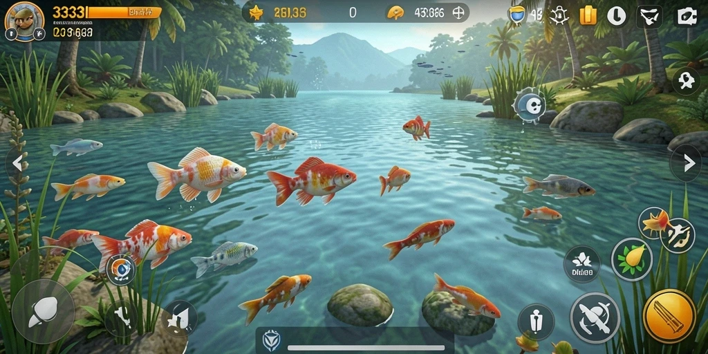 Screenshot utama <strong>333I</strong> menampilkan aksi memancing yang mendebarkan.