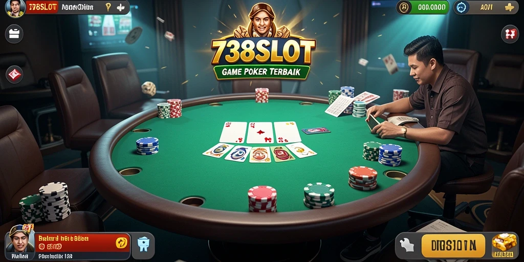 Screenshot gameplay 738SLOT menunjukkan intensitas dan keseruan permainan Poker.
