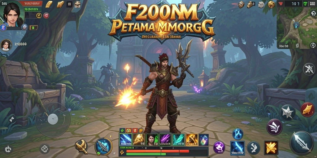 Tampilan spektakuler gameplay MMORPG F200M yang mendebarkan.