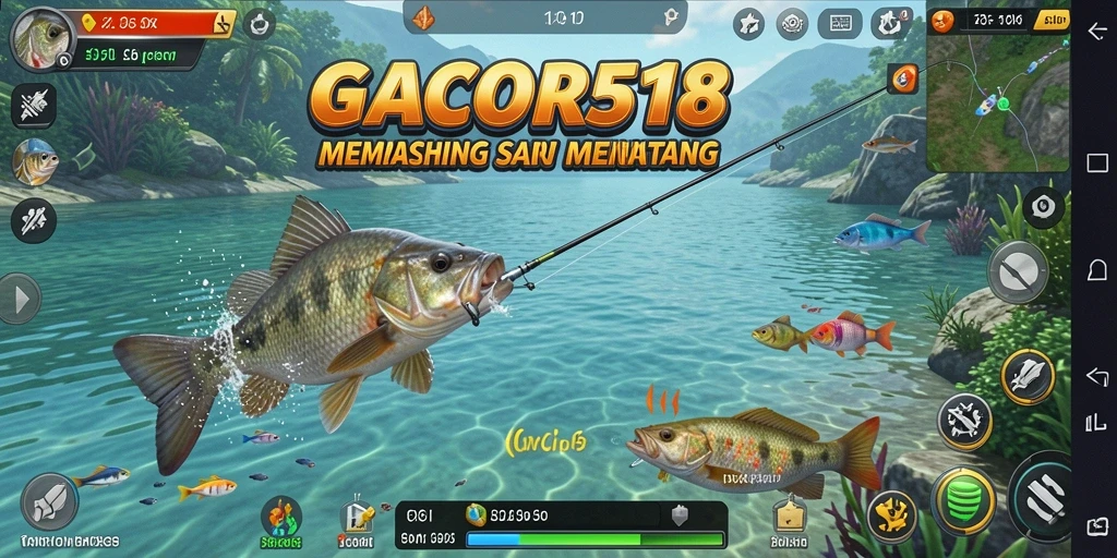 Screenshot gameplay GACOR518 menunjukkan momen menangkap ikan yang mengasyikkan.