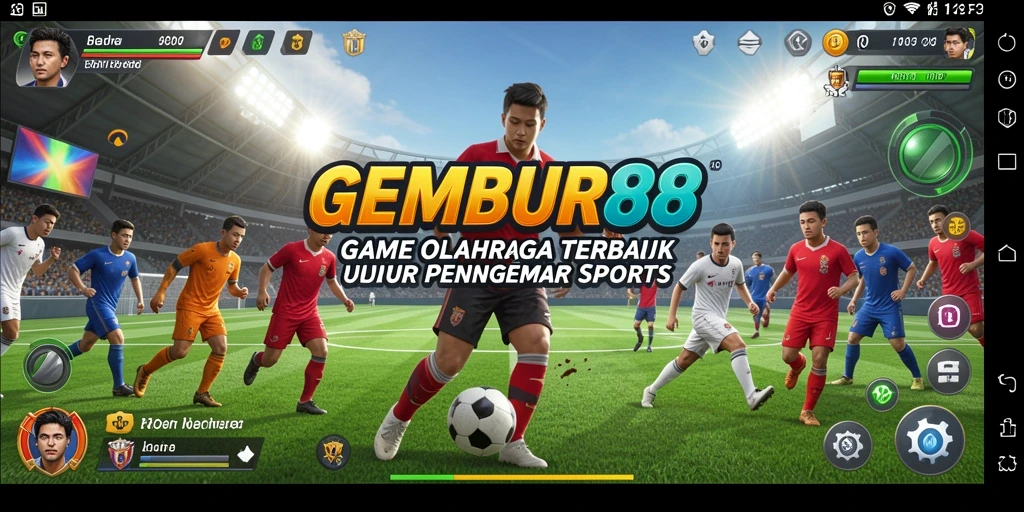Screenshot GEMBUR88 menampilkan aksi seru dalam game olahraga.