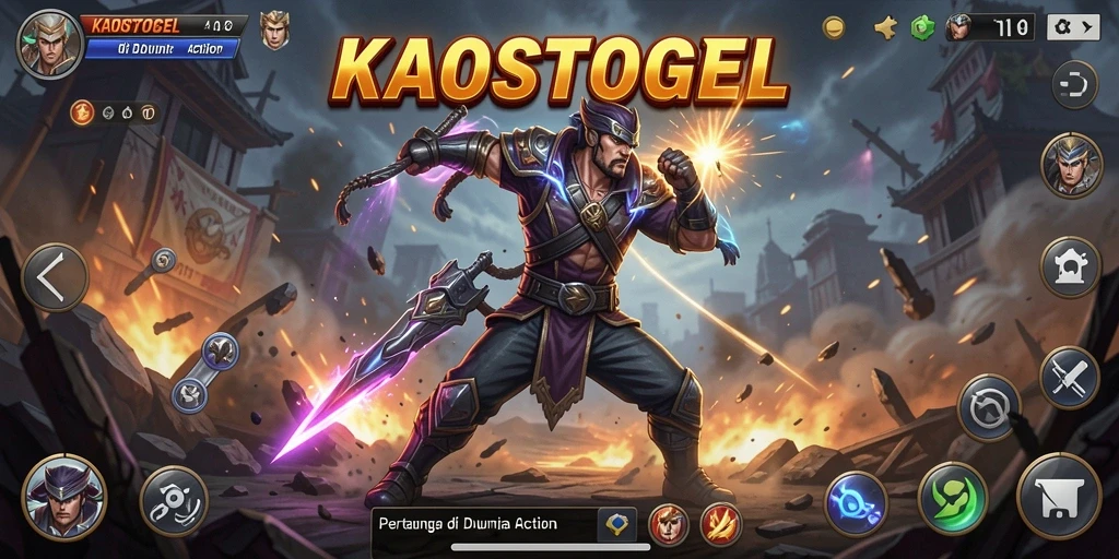 Tampilan gameplay yang menegangkan dan penuh aksi di KAOSTOGEL.