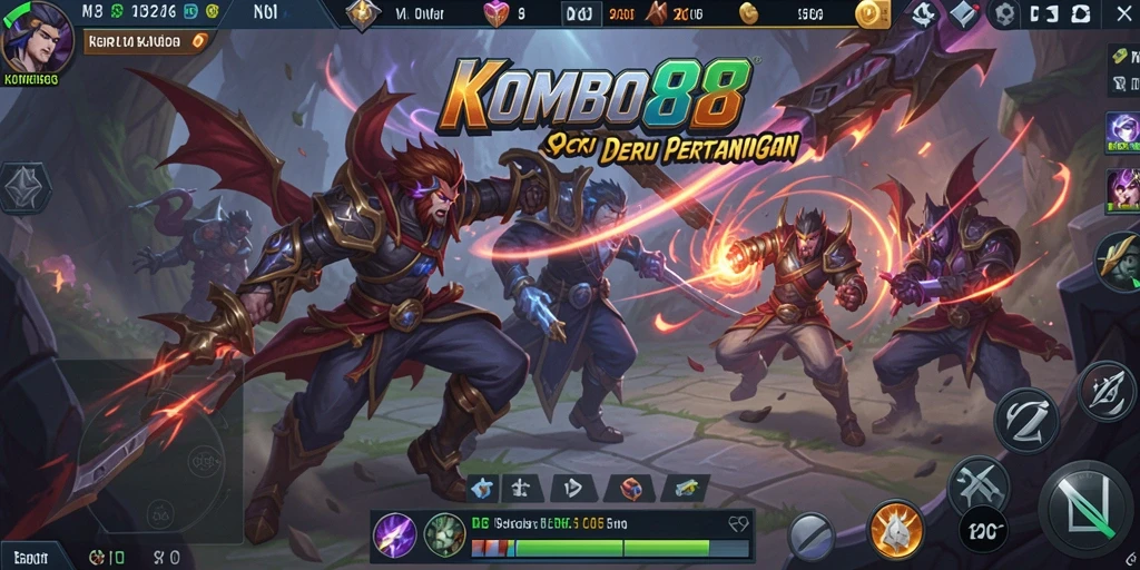 Tampilan gameplay seru dengan aksi epik di KOMBO88.