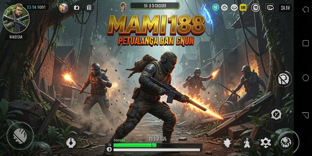 Tampilan gameplay aksi seru dalam MAMI188 dengan pertempuran intens.