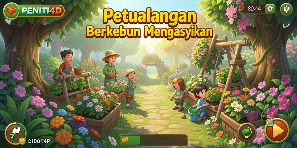 Screenshot PENITI4D menampilkan grafis berkebun yang indah dan gameplay yang interaktif.