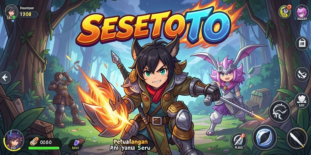 Tampilan gameplay seru dalam dunia Anime yang penuh warna.