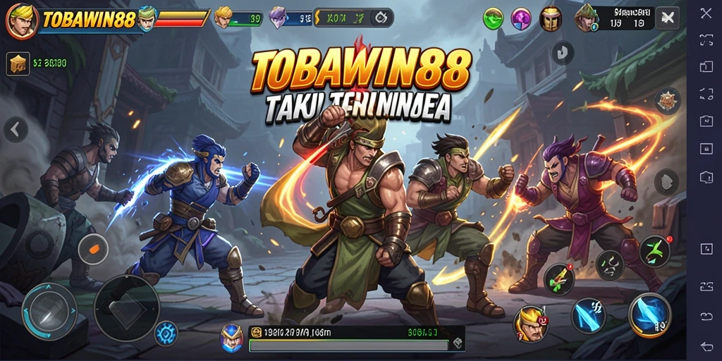 Tangkapan layar TOBAWIN88 menampilkan aksi pertarungan yang seru dan mendebarkan.