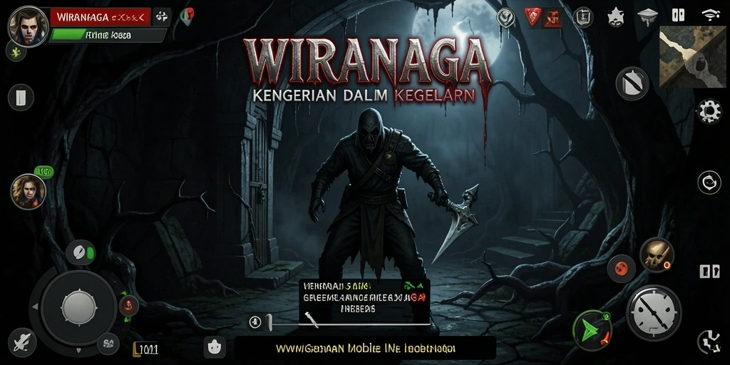 Gameplay WIRANAGA menunjukkan suasana mencekam yang menakutkan.
